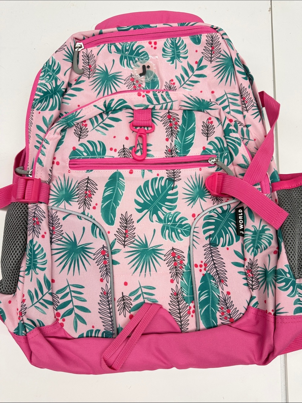 NEW Pink Tropical Leaf Backpack J World